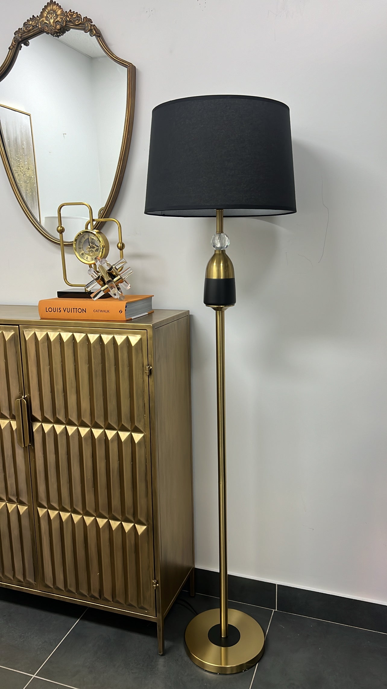 Gold brass clock - Luscious Homewares