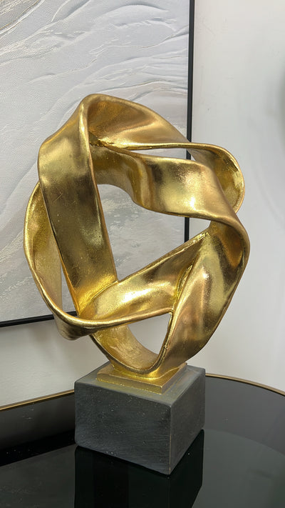 Intertwine resin black and gold sculpture stand - Luscious Homewares