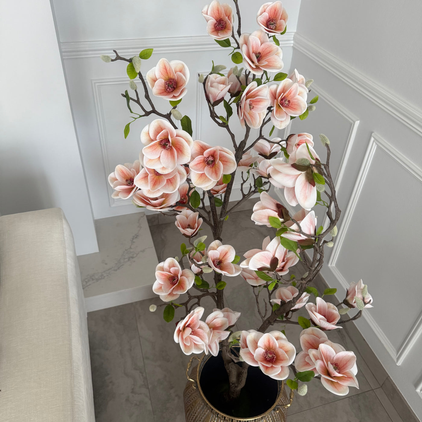 Magnolia artificial plant tree / gold pot