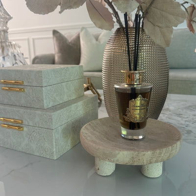 Travertine Stone round tray - Luscious Homewares