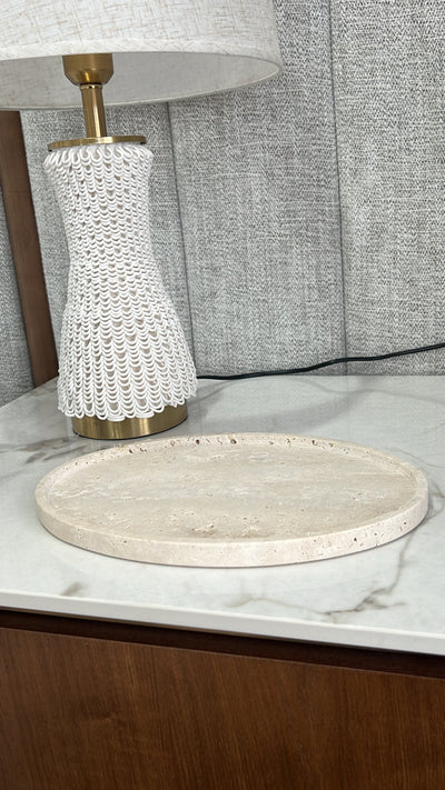 Travertine Stone oval tray - Luscious Homewares