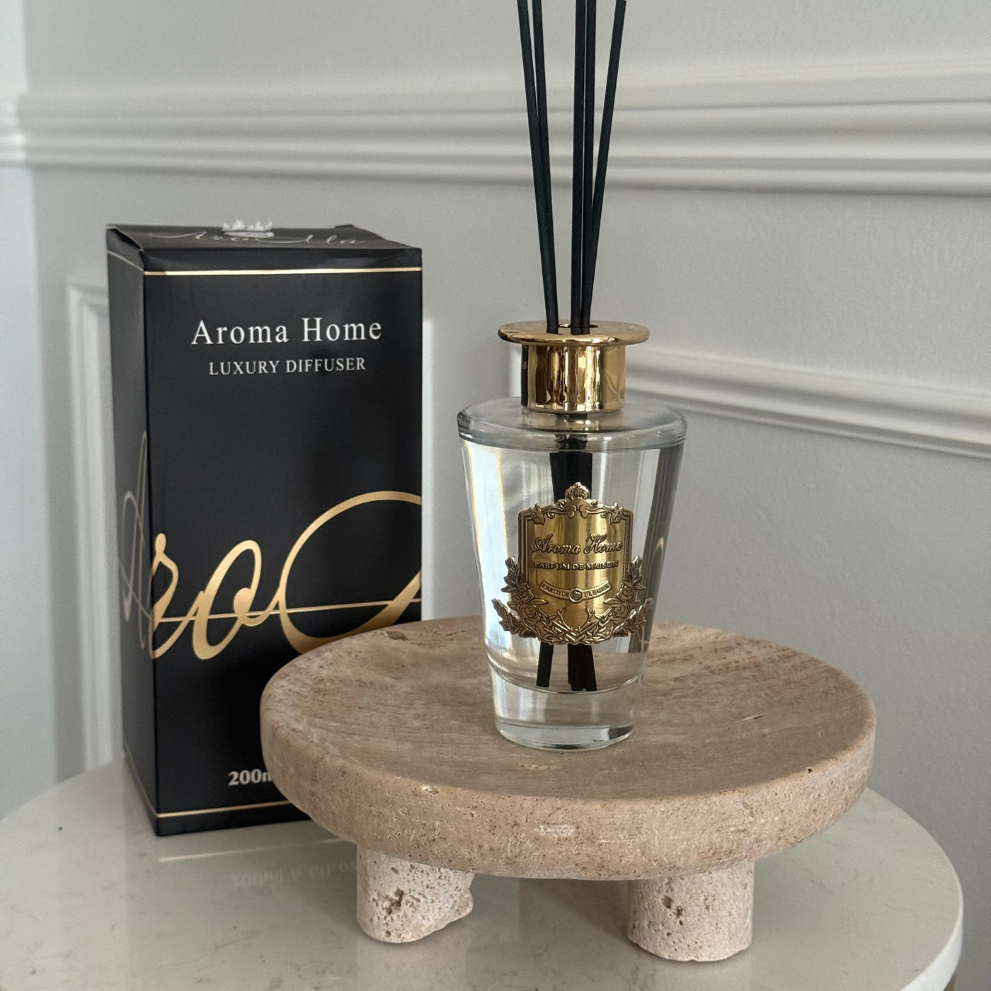 Travertine Stone round tray - Luscious Homewares