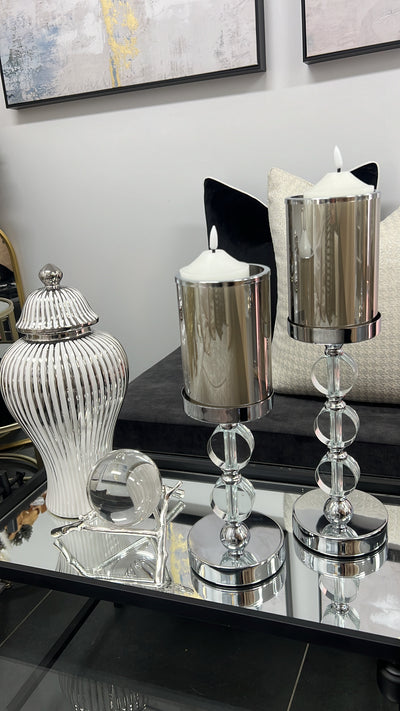 Opal silver candle holder - Luscious Homewares