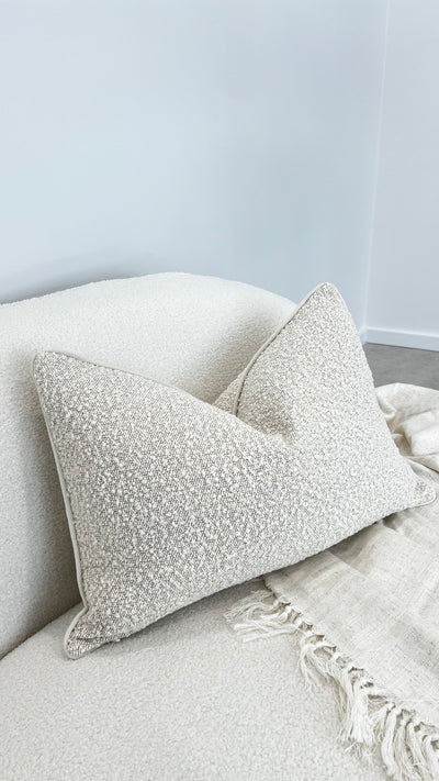 Boucle neutral cushion - Luscious Homewares
