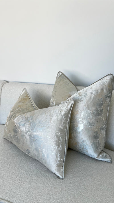 Nuvola cream and duck egg cushion - Luscious Homewares