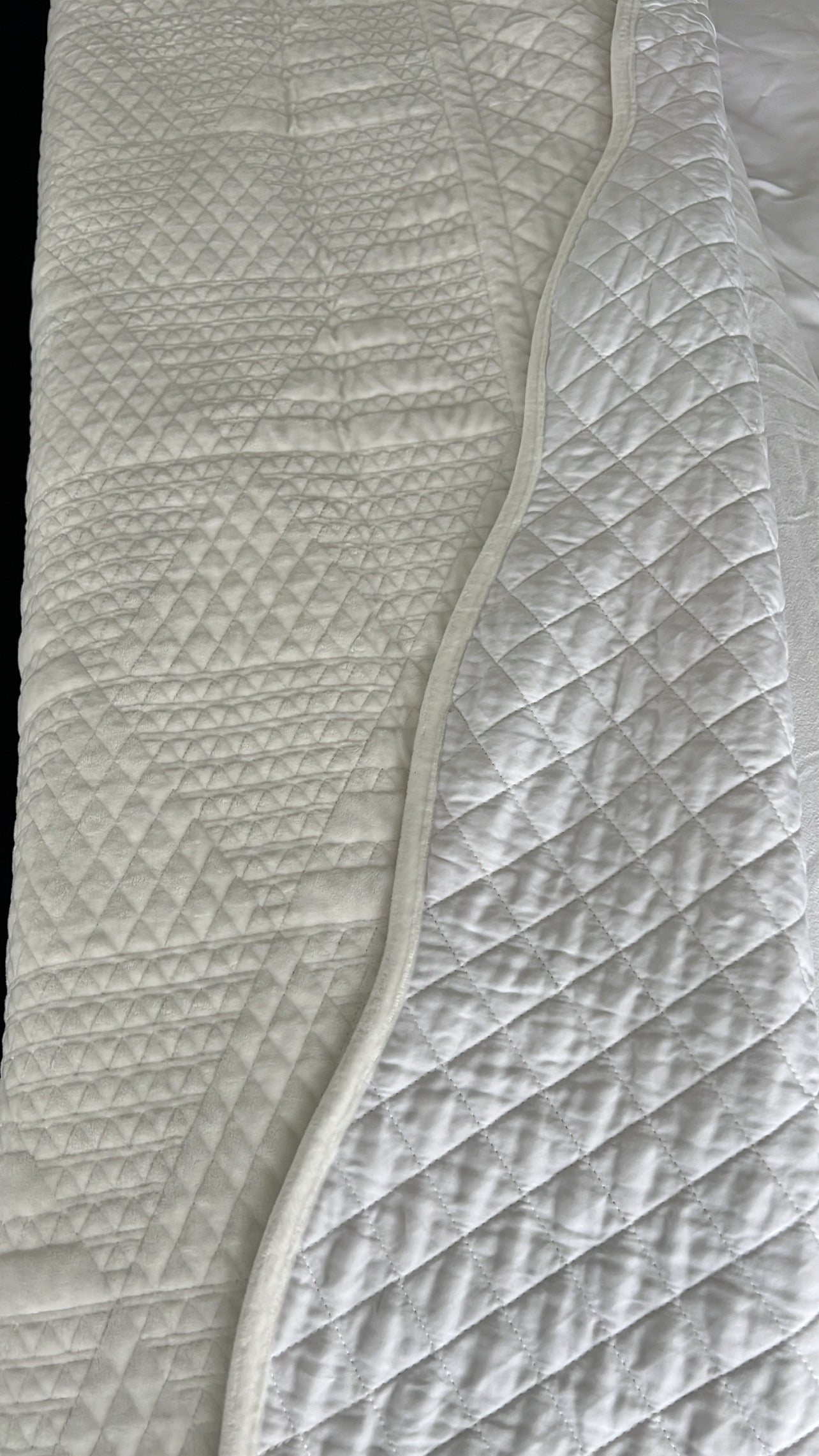 Luxe ivory - white double sided Coverlet queen / king - Luscious Homewares
