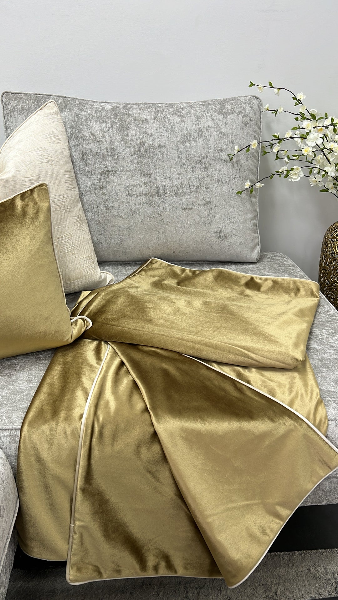 Luxury brushed gold throw 140x200cm Luscious Homewares