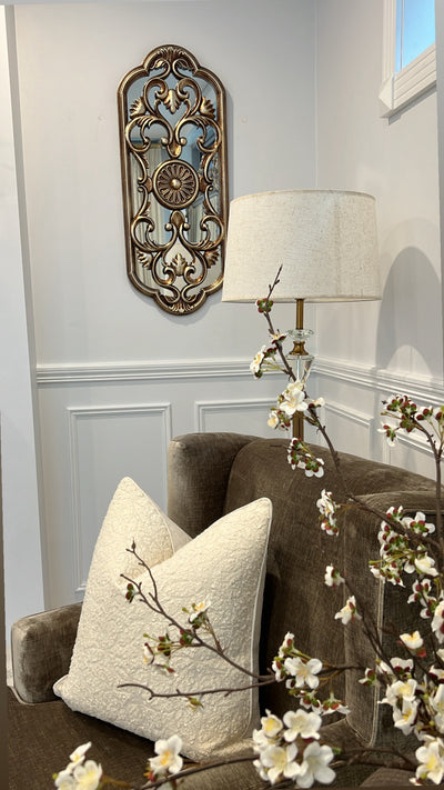 Ornate vintage handcarved oval mirror - Luscious Homewares