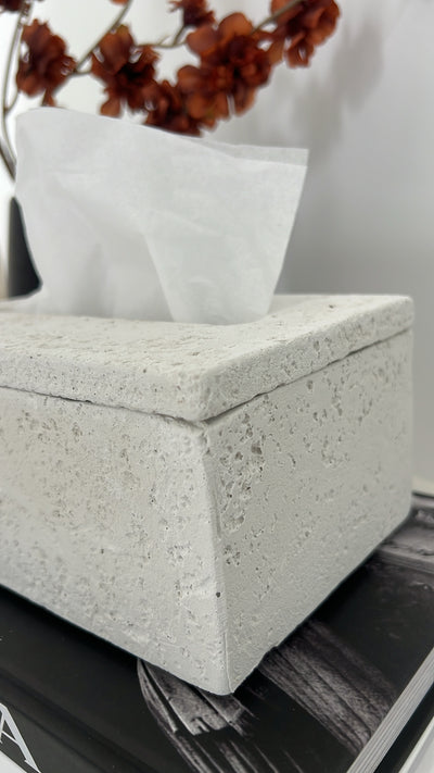 Stone plain tissue box - Luscious Homewares