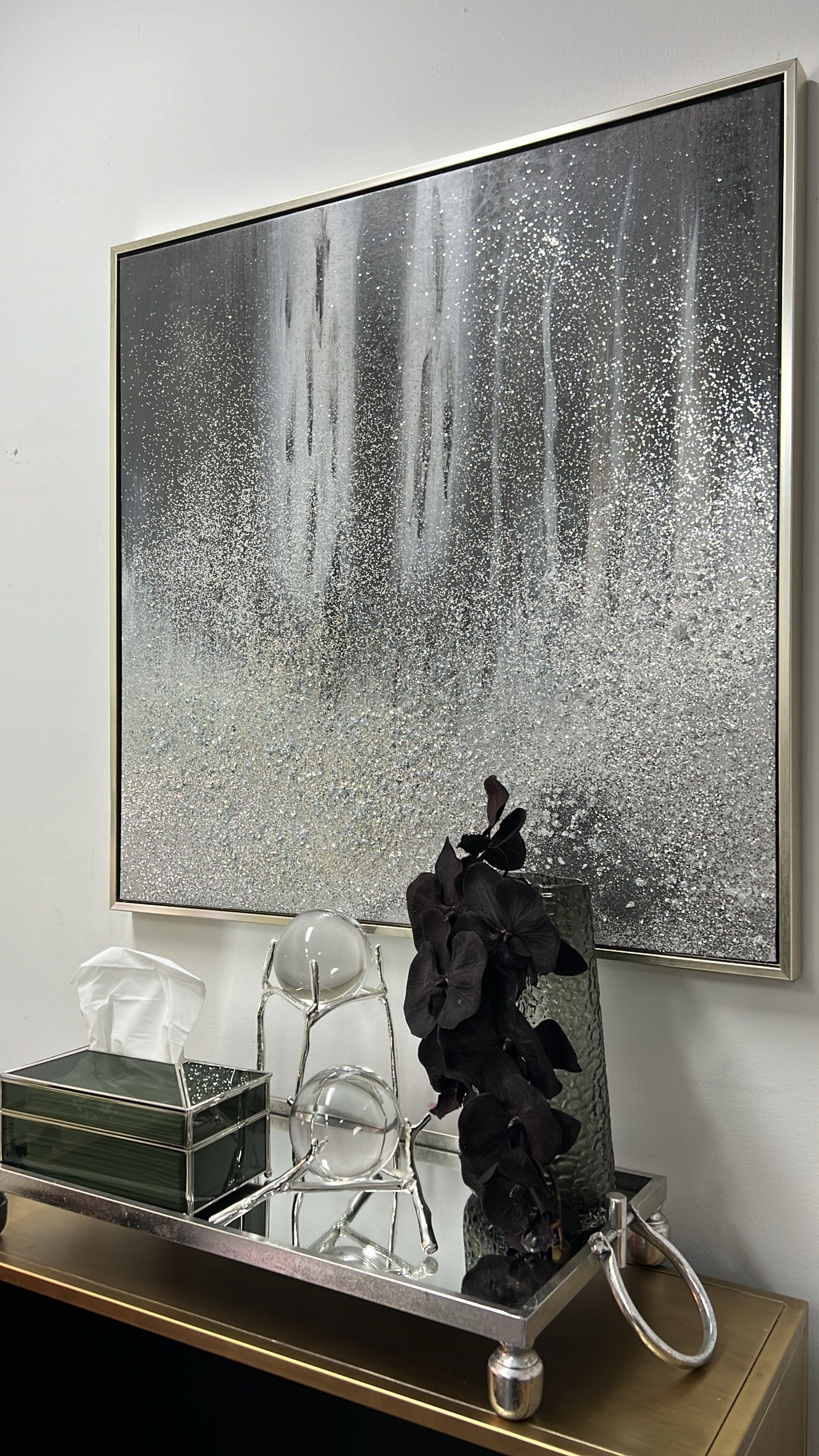 Cosmic spark silver Wall art frame - Luscious Homewares