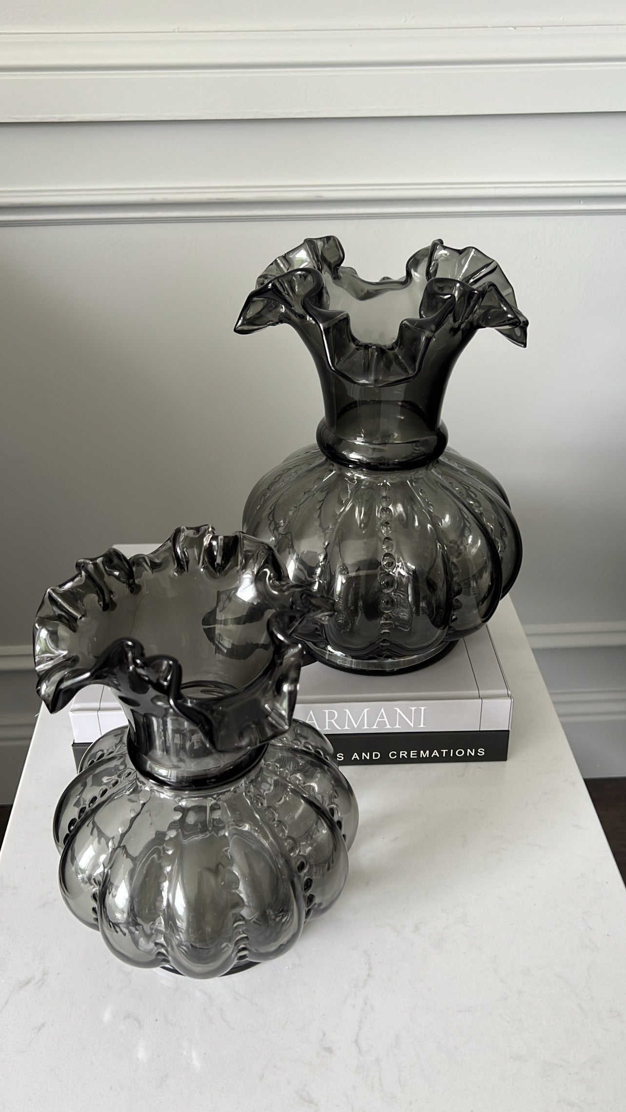 Miyanne Smoked glass vase - Luscious Homewares