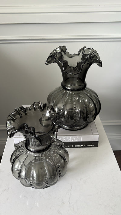 Miyanne Smoked glass vase - Luscious Homewares