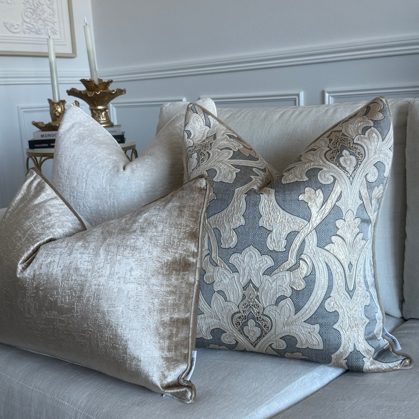 Alia gold smoked cushion