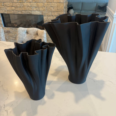 ceramic black vase