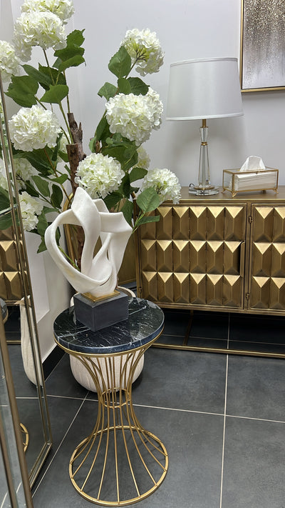 Marble black gold round side table - Luscious Homewares