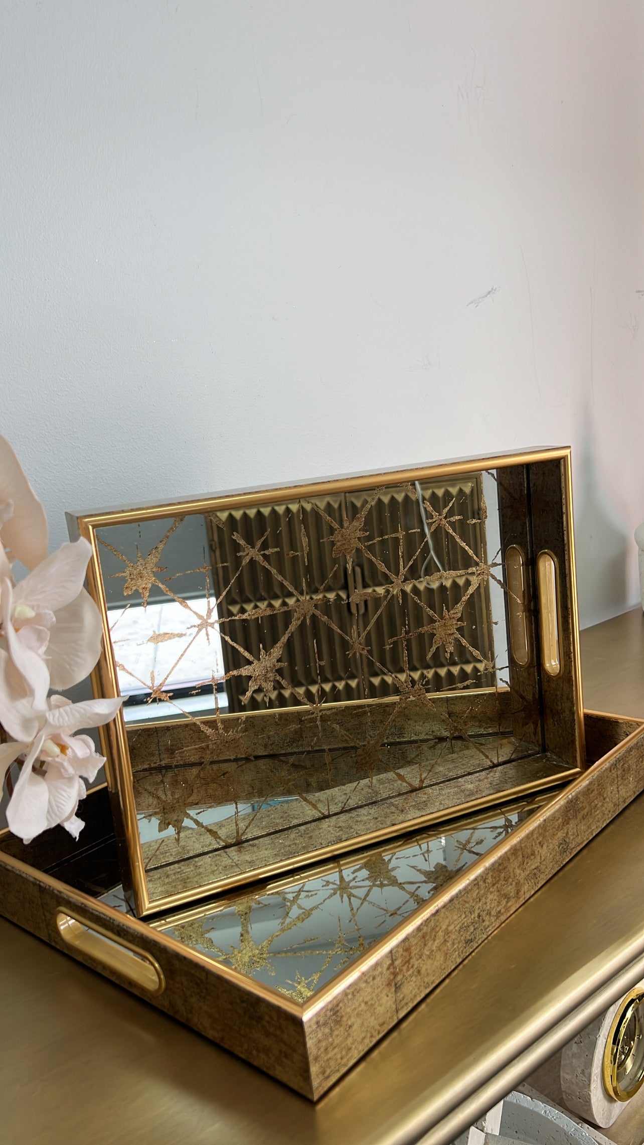 Starlight Serving gold tray set x2 - Luscious Homewares