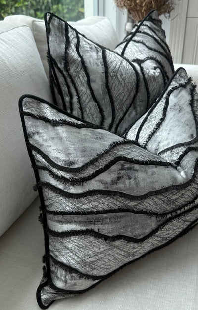 Constance silver and black cushion