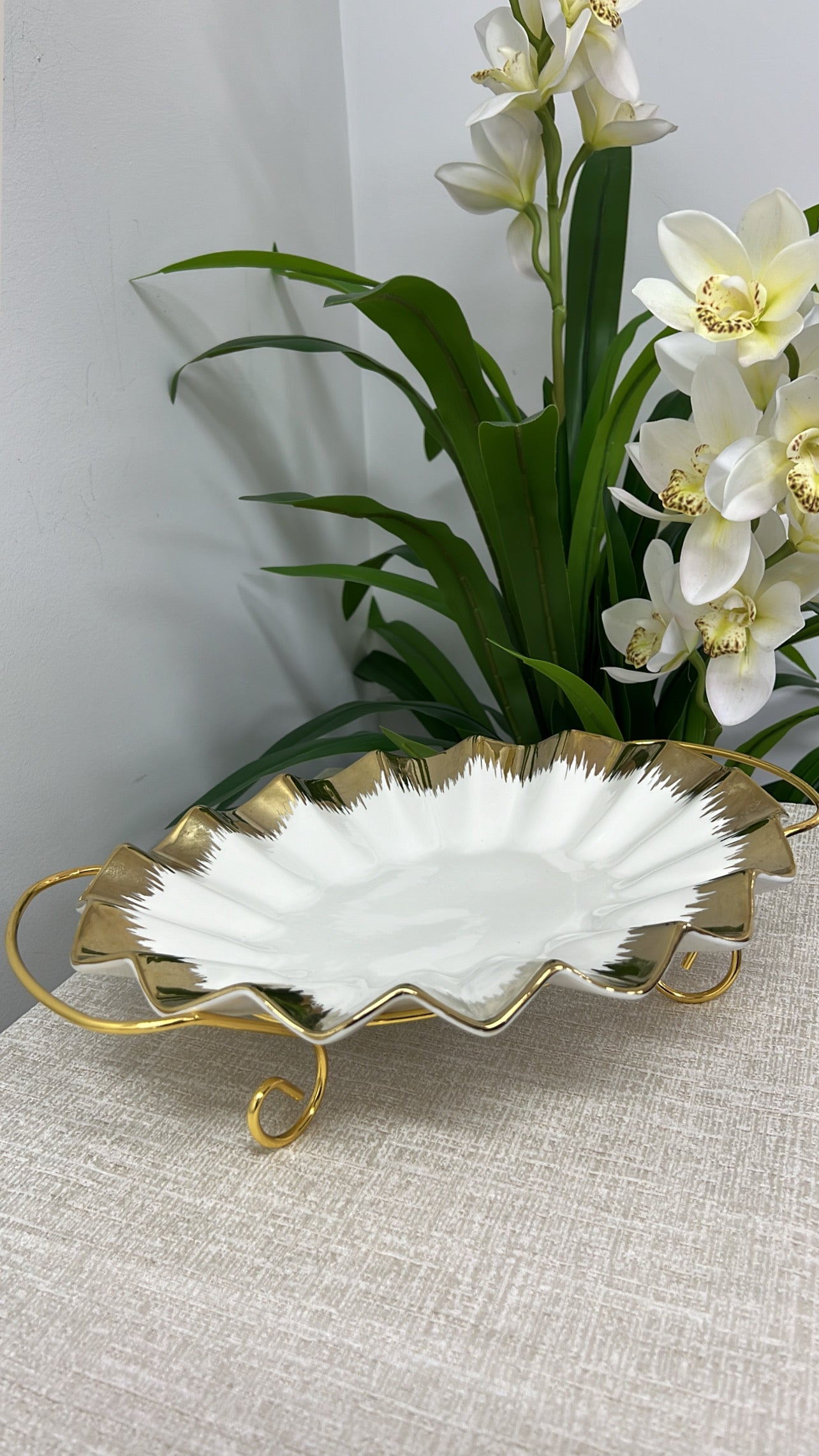 White and gold rack serving platter - Luscious Homewares