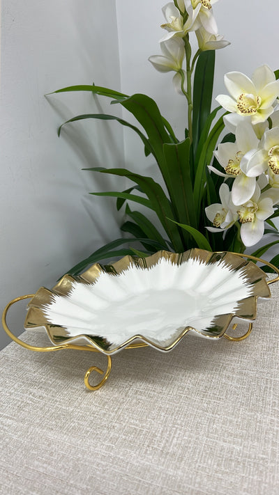 White and gold rack serving platter - Luscious Homewares