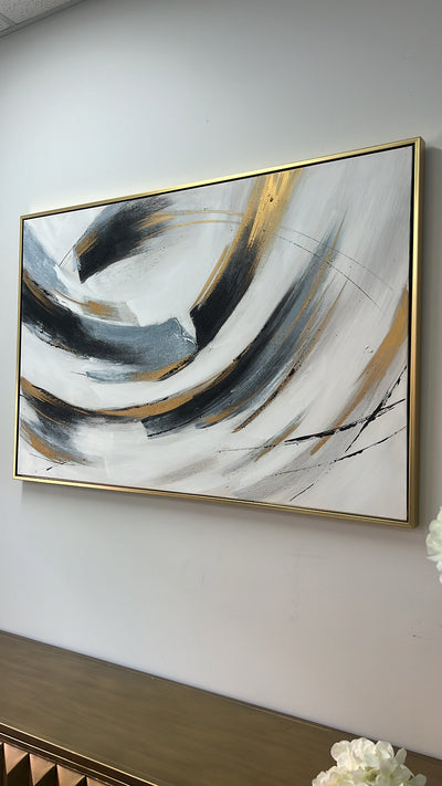 Abstract Gold frame wall art - Luscious Homewares