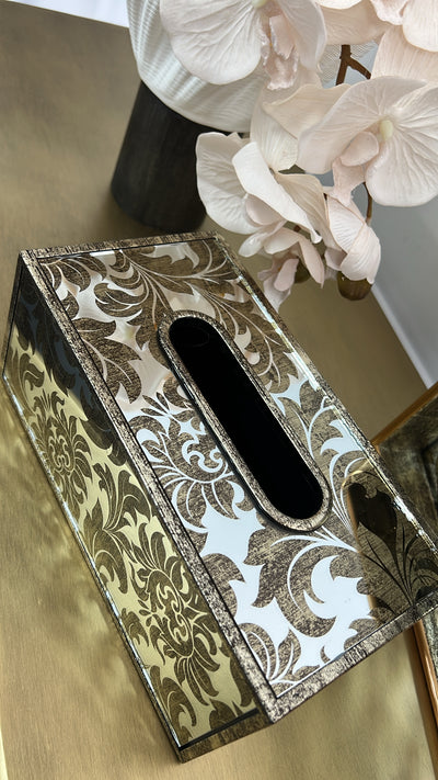 Botanical mirrored Tissue Box - Luscious Homewares