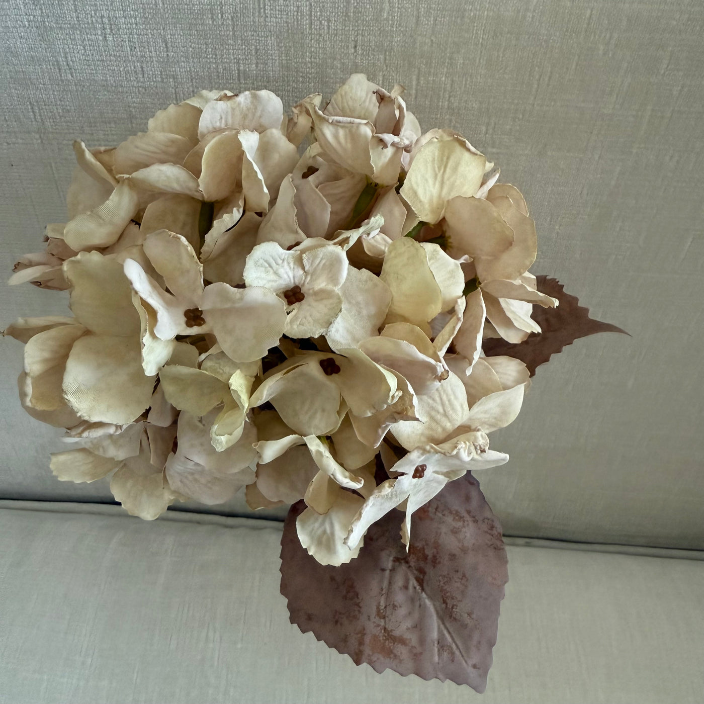 Natural Hydrangea soft touch artificial stem