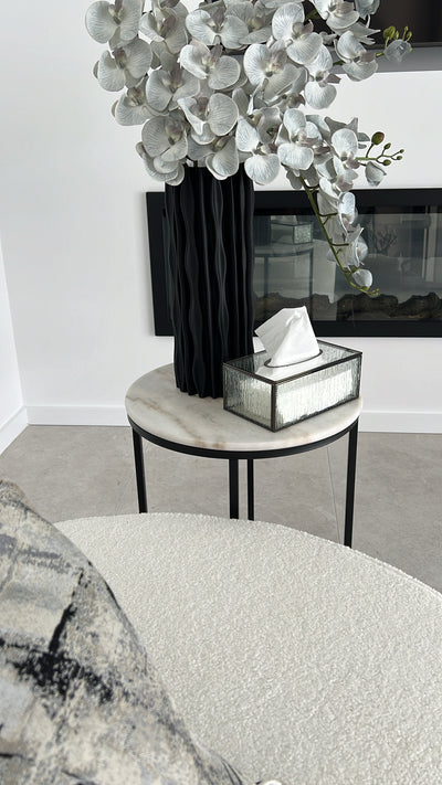 Waterfall black tissue box - Luscious Homewares