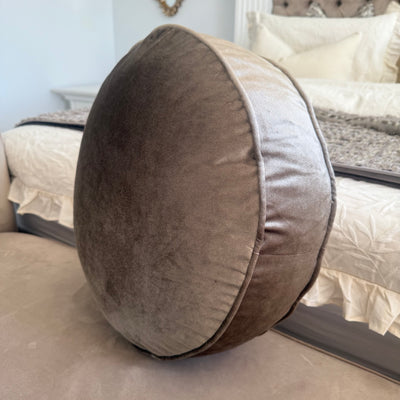 Dark champagne round cushion 50cm diameter