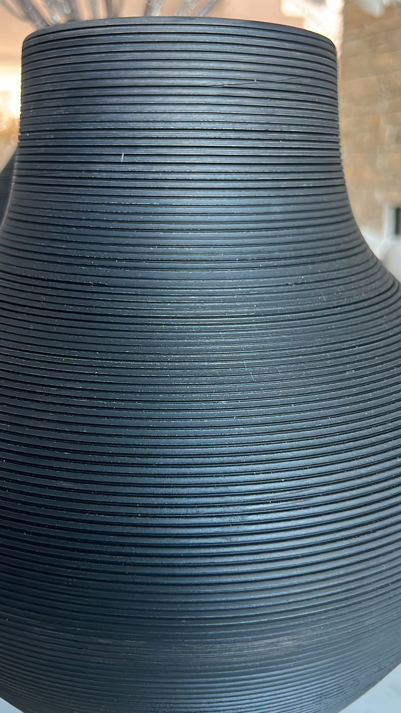Nia Textured handmade Black vase - Luscious Homewares