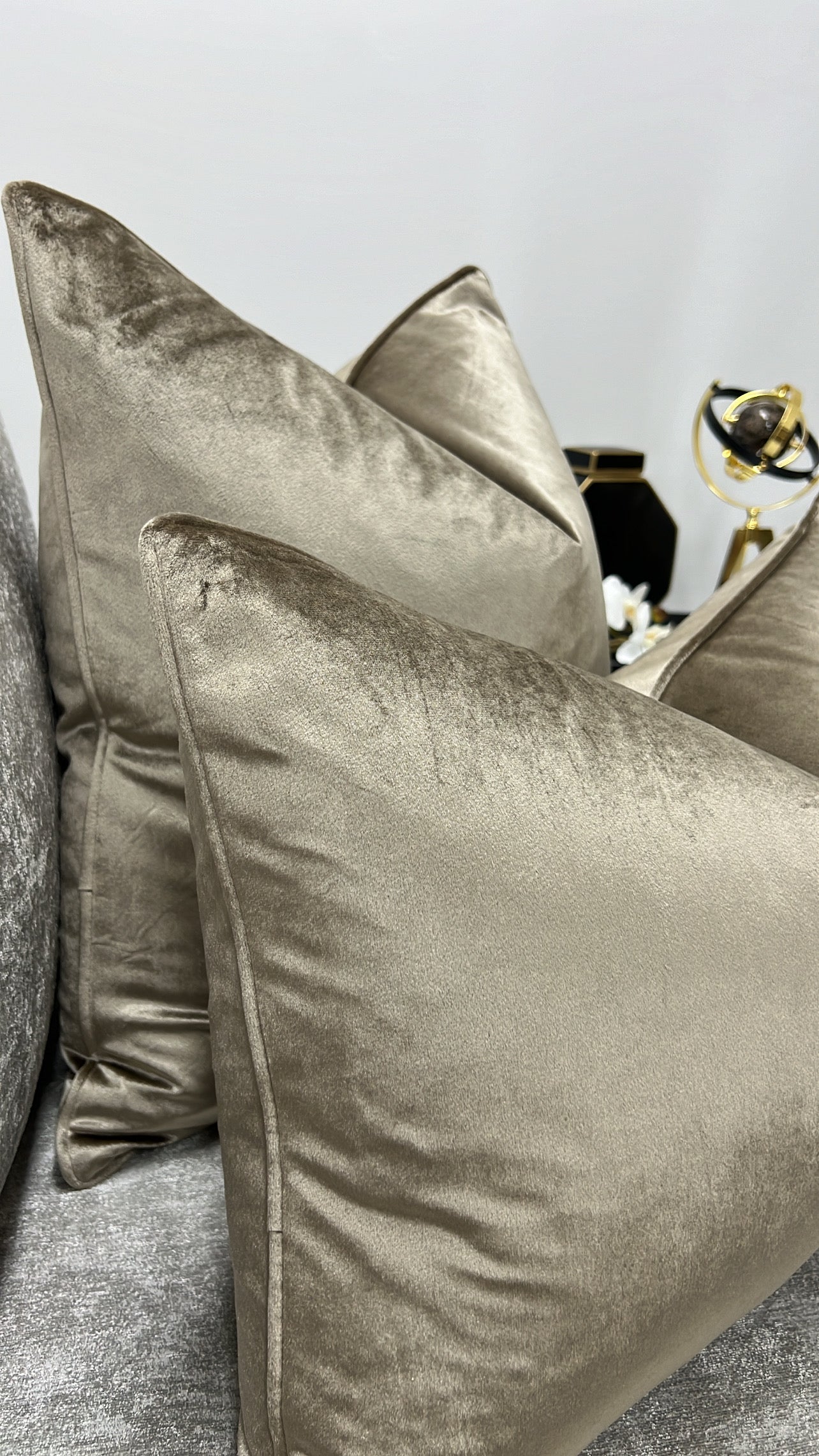 Luxury dark champagne cushion - Luscious Homewares