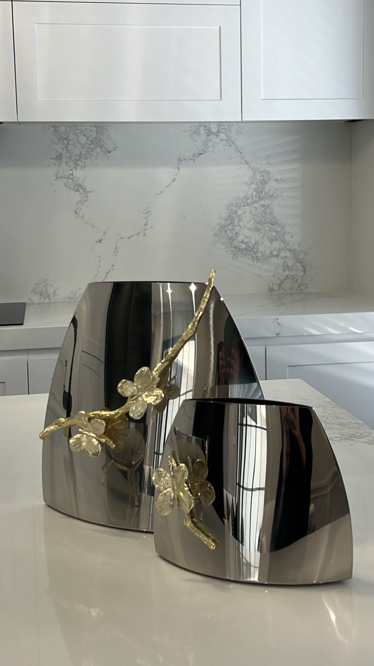 Gold Petal stainless steel vase - Luscious Homewares