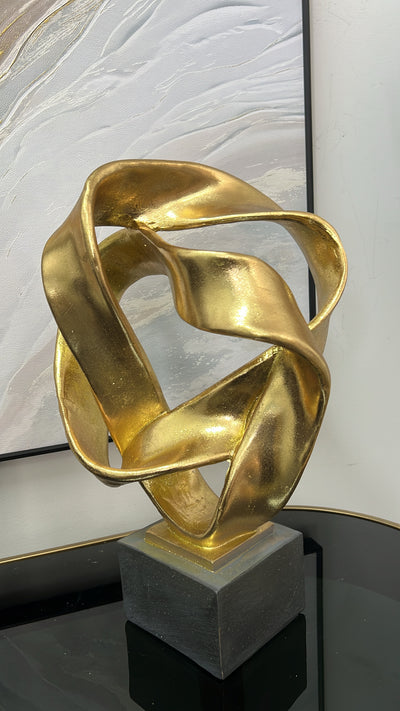 Intertwine resin black and gold sculpture stand - Luscious Homewares