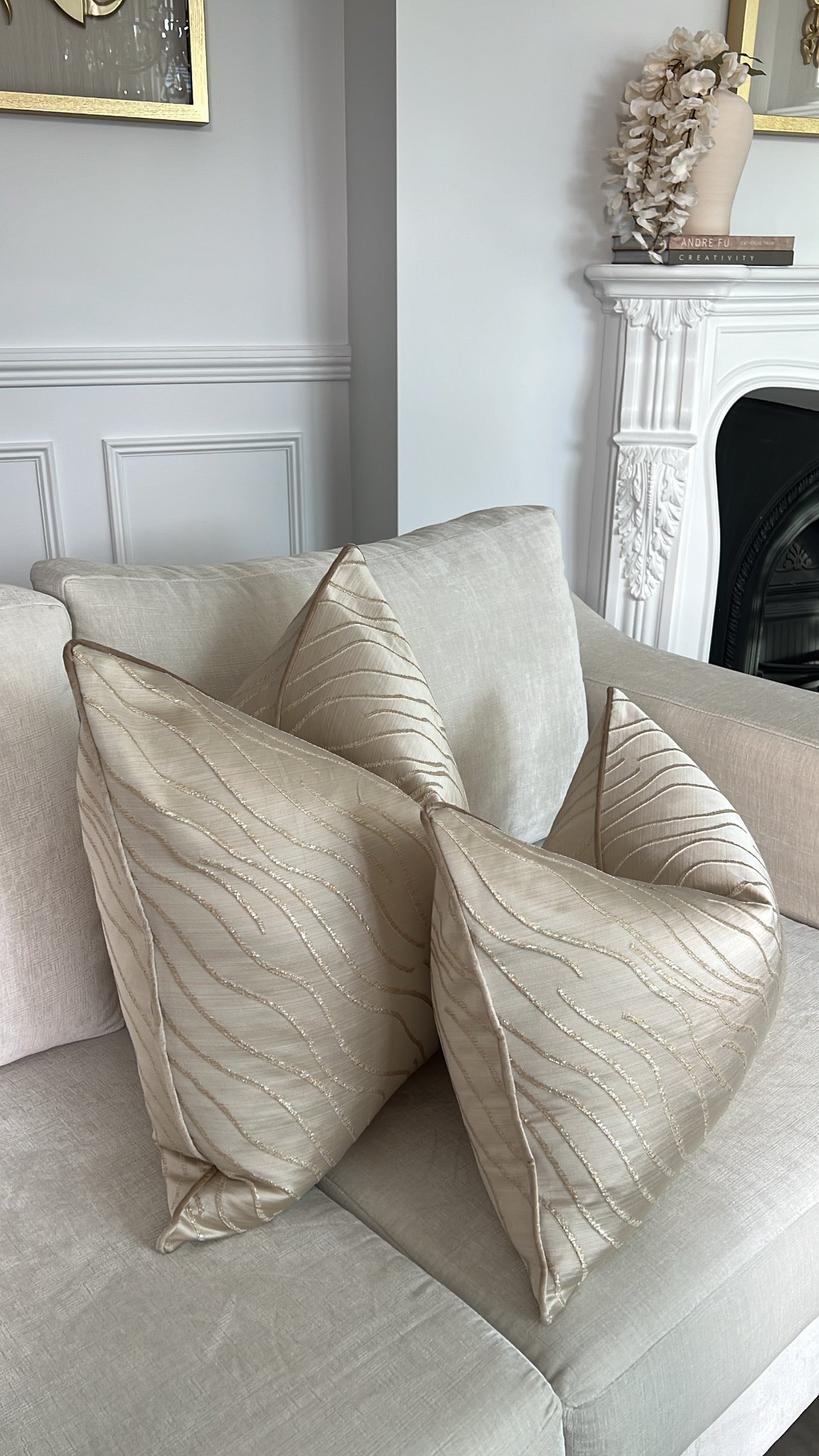 Serpent champagne cushion - Luscious Homewares