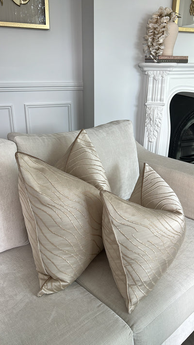 Serpent champagne cushion - Luscious Homewares