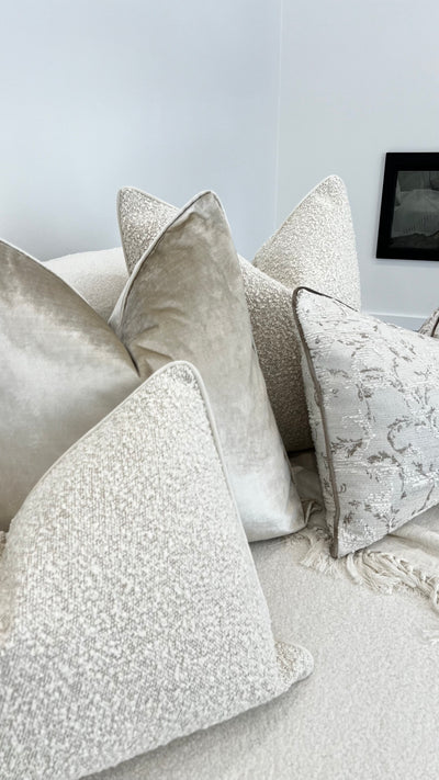 De-luxe nude velvet cushion - Luscious Homewares