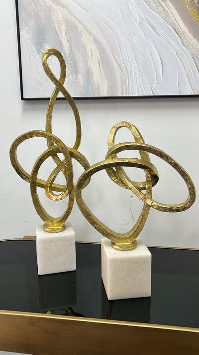 Mirano gold and white sculpture - Luscious Homewares