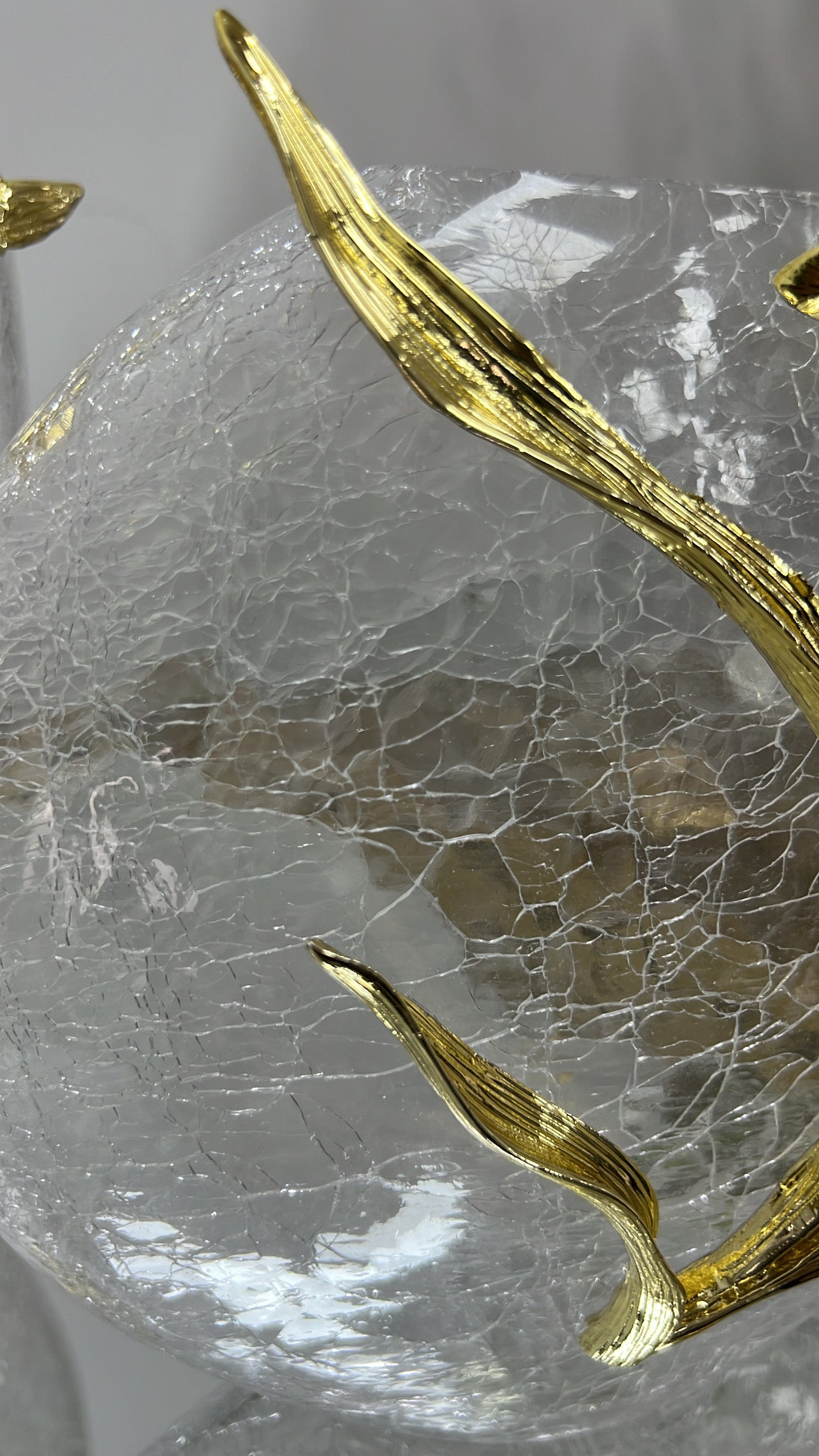 Floral gold brass stem vase - Luscious Homewares