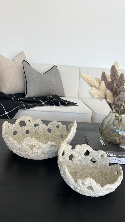 Coral fossil sandstone bowl - Luscious Homewares