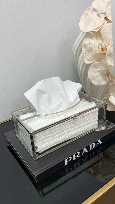 Naya silver tissue box - Luscious Homewares