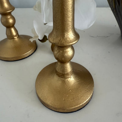 Gold candle holder set of 2