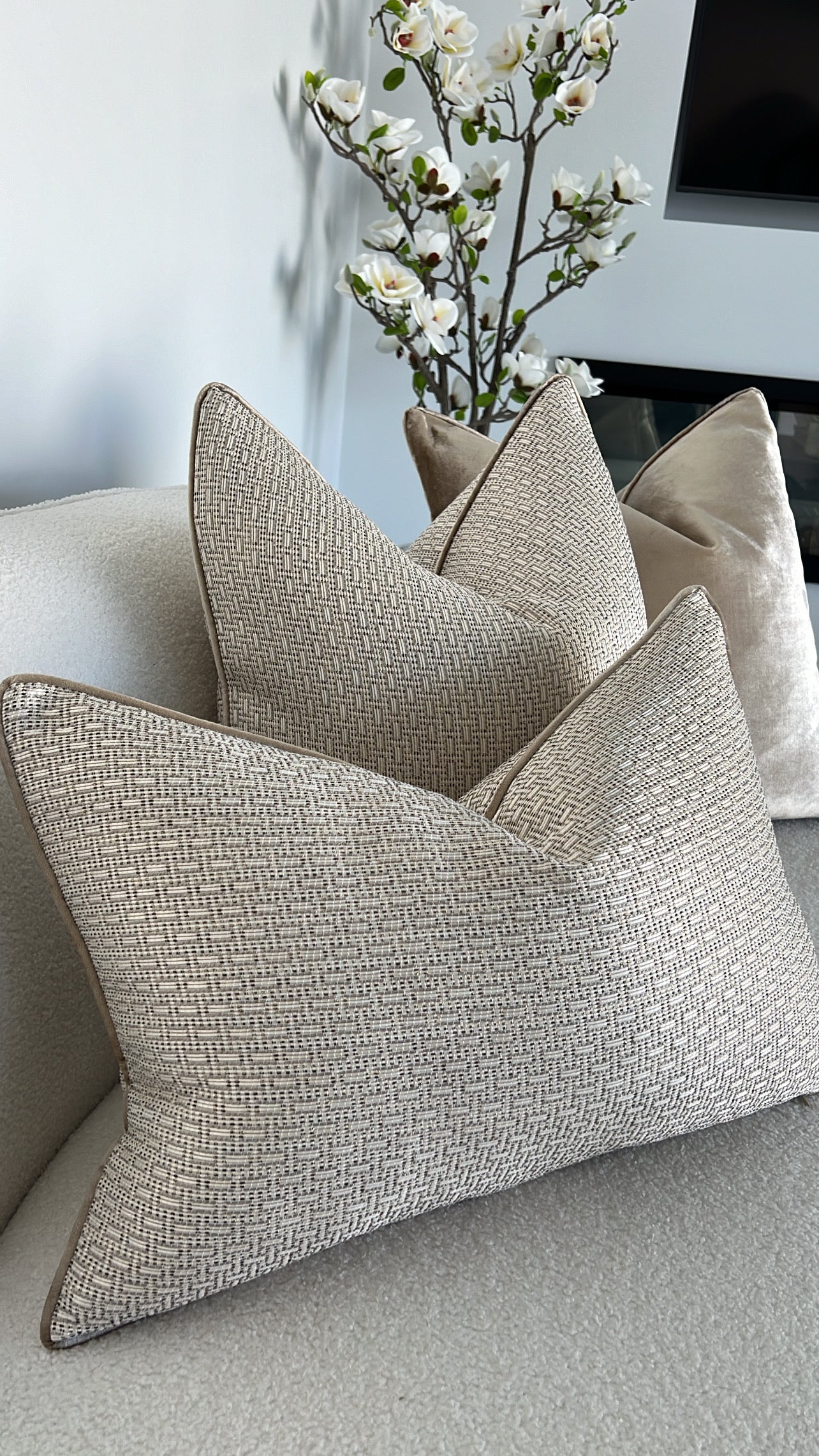 Zell champagne cushion - Luscious Homewares