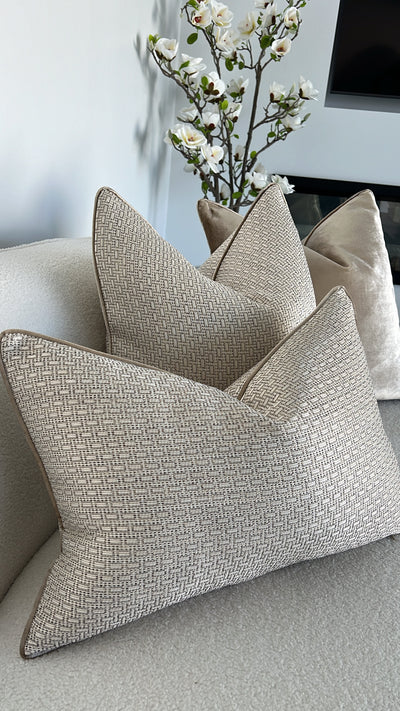 Zell champagne cushion - Luscious Homewares