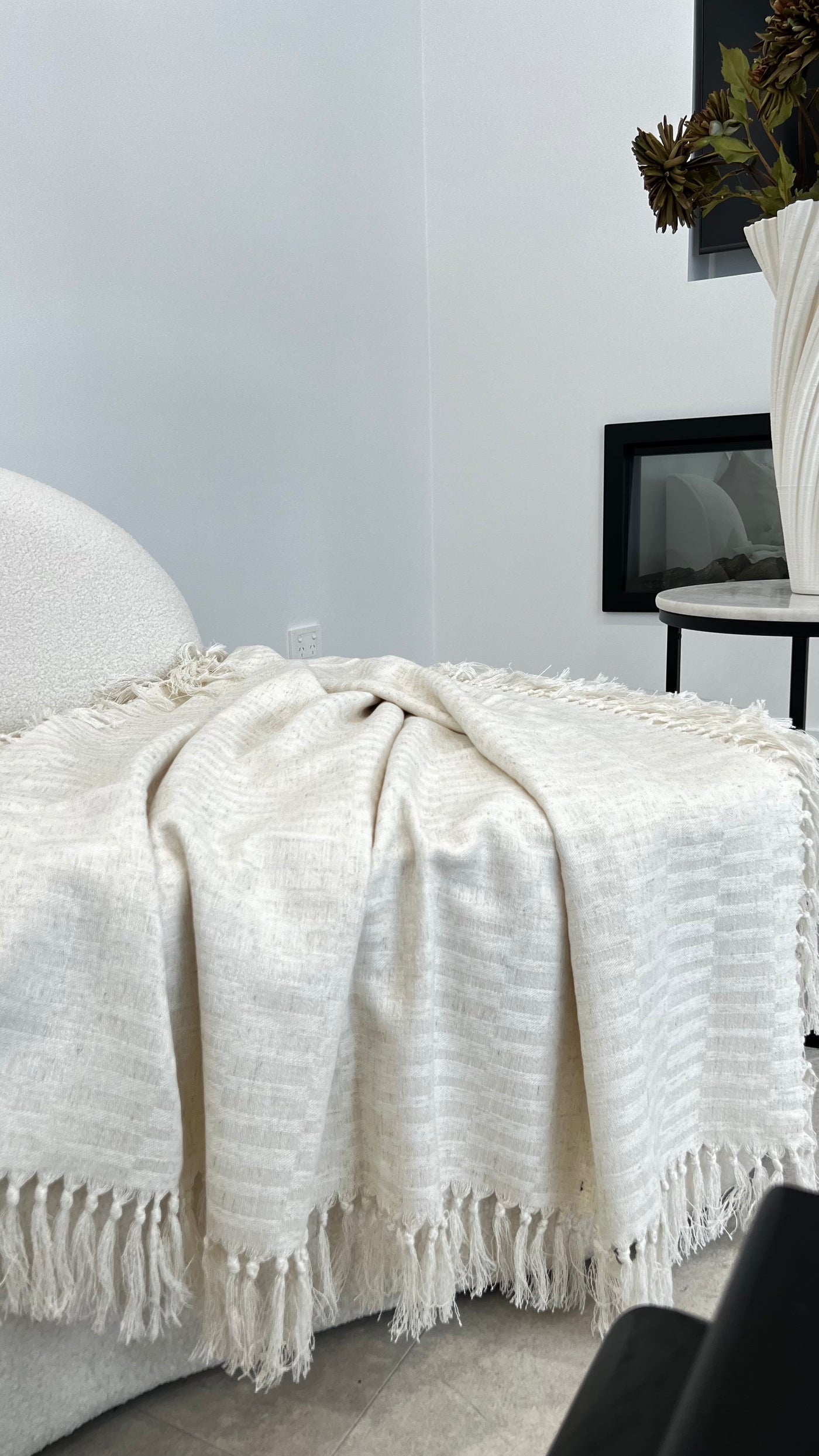 Dove neutral Throw - Luscious Homewares