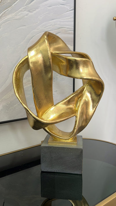 Intertwine resin black and gold sculpture stand - Luscious Homewares