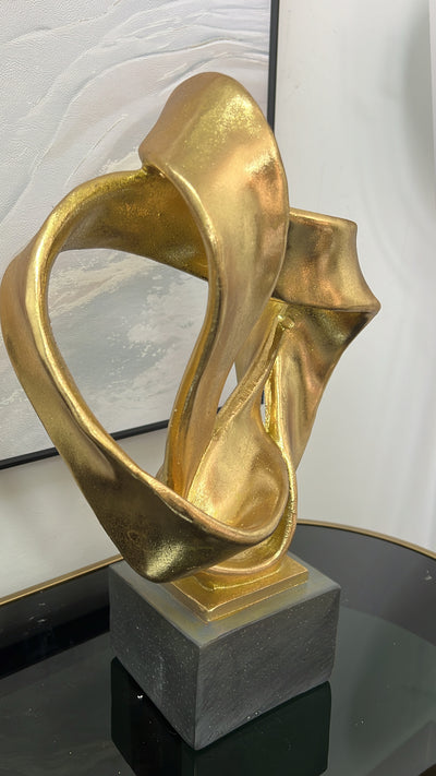 Intertwine resin black and gold sculpture stand - Luscious Homewares