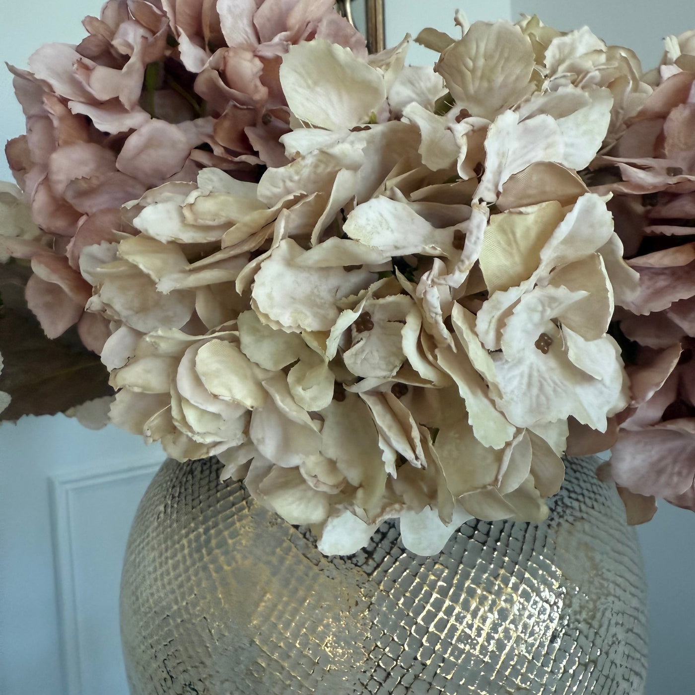 Natural Hydrangea soft touch artificial stem