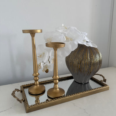 Gold candle holder set of 2