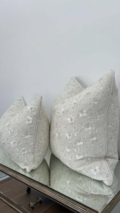Lulu pearl tweed cushion - Luscious Homewares