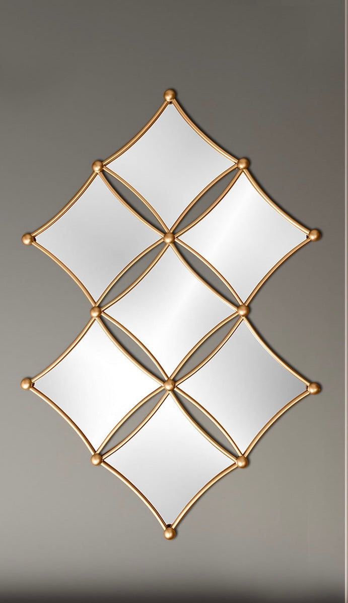 Diamond shaped wall mirror