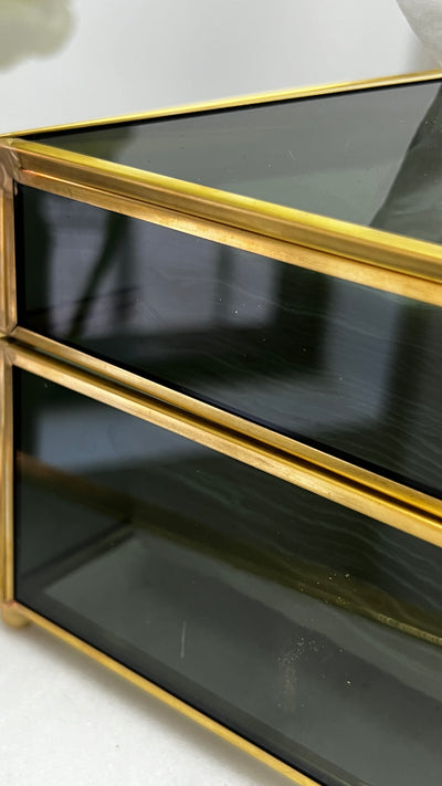 Mercury smoked black/Gold tissue box - Luscious Homewares
